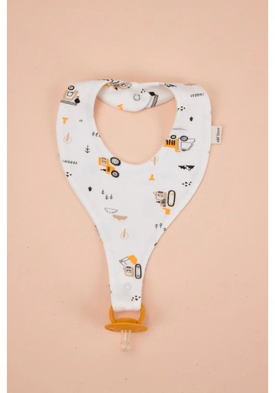 E&f Store Emzik Tutucu Mama Önlüğü - Dozer Desenli %100 Pamuk Kumaş Çok Renkli