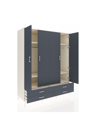 Kronos Gardrop 6 Raflı 4 Çekmeceli 2 Askılı 176x59x221 Aytaşı-antrasit Antrasit Kronos Gardrop 6 Raflı 4 Çekmeceli 2 Askılı 176x59x221 Aytaşı-antrasit Antrasit
