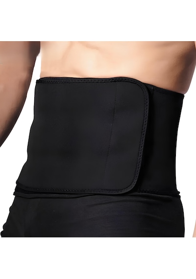 Sauna Suit Termal Unisex Bel Korsesi %100 Sauna Sıkılaştırma Kemeri Siyah