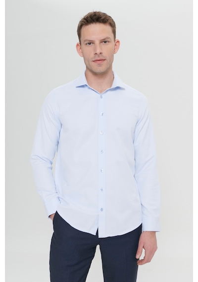 AC&Co / Altınyıldız Classics Erkek Mavi Kolay Ütülenebilir Slim Fit Dar Kesim İtalyan Yaka Armürlü Gömlek Mavi AC&Co / Altınyıldız Classics Erkek Mavi Kolay Ütülenebilir Slim Fit Dar Kesim İtalyan Yaka Armürlü Gömlek Mavi
