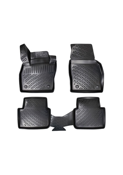 Skoda Kamiq 2019+ Uyumlu 3d Havuzlu Paspas + 3d Bagaj Havuzu Seti Alt Sabit Zemin Siyah