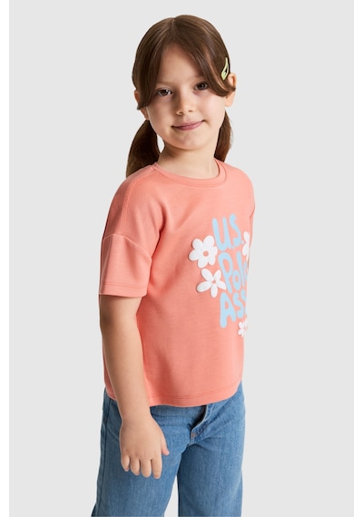 U.S. Polo Assn. Kız Çocuk Mercan Tişört 50325628-vr204 Coral