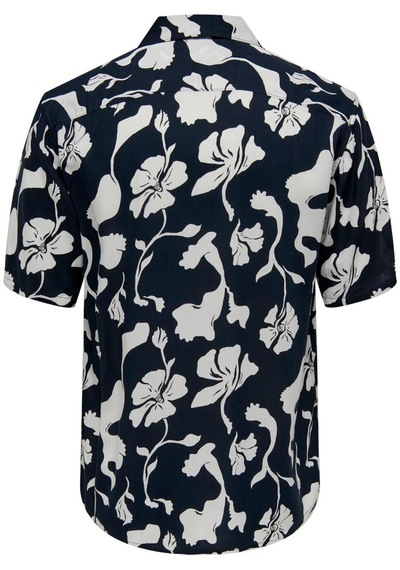 Only & Sons Onsdash Lıfe Ss Resort Aop Shırt Noos Lacivert 001