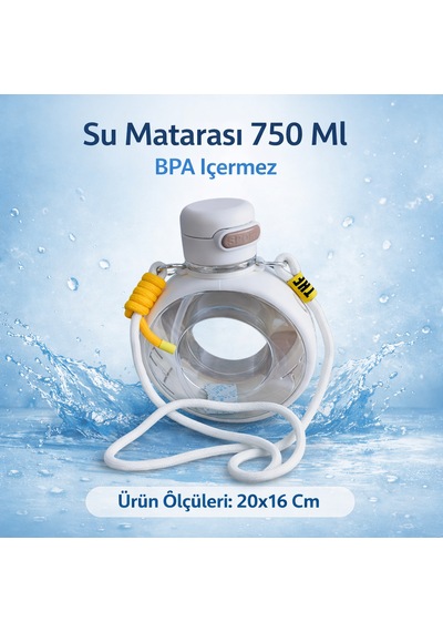Teknohediye Su Matarası 750 Ml Bpa İçermez, Şık Taşıma Askılı, Spor Ve Günlük Kullanım İçin Hafif Tasarım, 20x16 Cm Ergonomik Şeffaf Matara Beyaz- Bej Teknohediye Su Matarası 750 Ml Bpa İçermez, Şık Taşıma Askılı, Spor Ve Günlük Kullanım İçin Hafif Tasarım, 20x16 Cm Ergonomik Şeffaf Matara Beyaz- Bej
