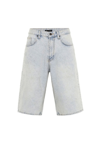 Vamos Oversize Bermuda Denim Şort 40-641 Mavı Renk-2