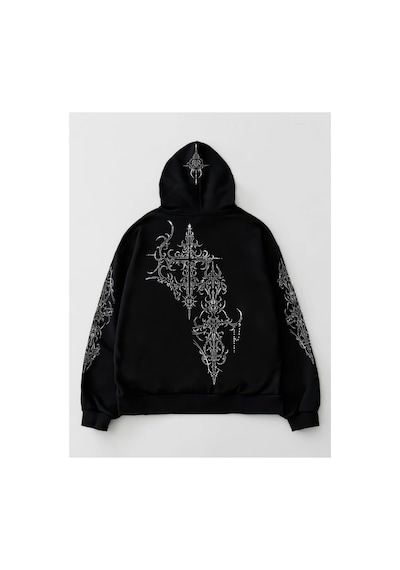 Tarzsokak Sword And Blade Jesus Vintage 1451 Since Hoodie Sweatshirt Sweat Kapşonlu Baskılı Trend Siyah