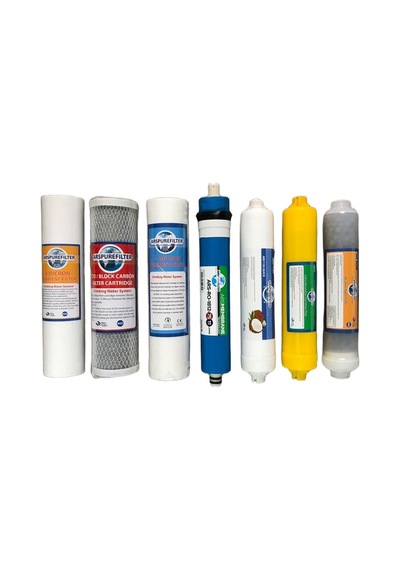 Su Arıtma Açık Cihaz Çift Sedimentli Mineral ve Alkali Filtreli 7li Set