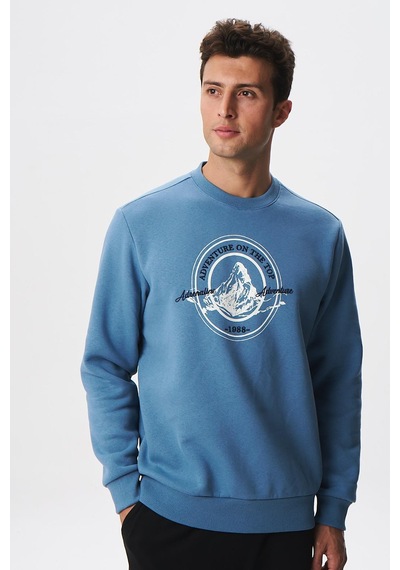 AR-MA Arma Baskılı Yazılı Regular Fit Şardonlu Erkek Bisiklet Yaka Sweatshirt K28124602901 Mavi AR-MA Arma Baskılı Yazılı Regular Fit Şardonlu Erkek Bisiklet Yaka Sweatshirt K28124602901 Mavi