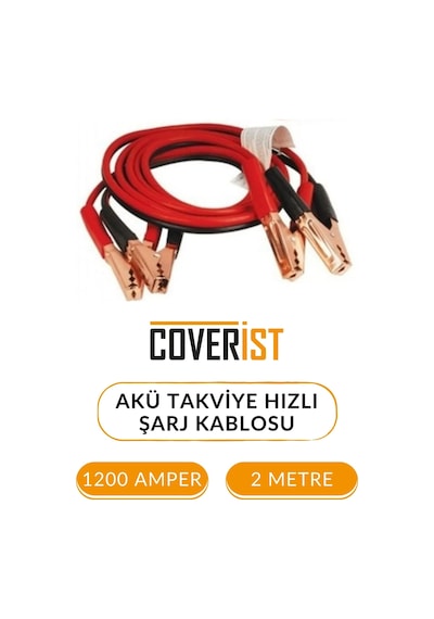 2 Metre Akü Takviye Şarj Kablosu 1200 Amper