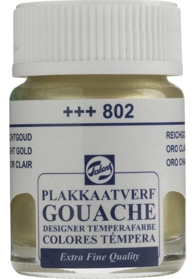 Talens Guaj Boya Cam Şişe 16Ml 802 Light Gold Metalik.Yaldız Light Gold Metalik Yaldız
