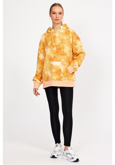 Alexander Gardi Alexandergardı Batik Desenli Kapüşonlu Şardonlu Oversize Sweatshirt Un-757a07 001