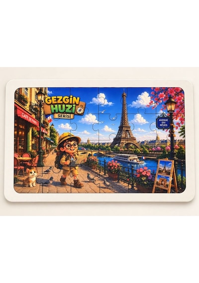 Gezgin Huzi - Paris - 24 Parça Ahşap Puzzle