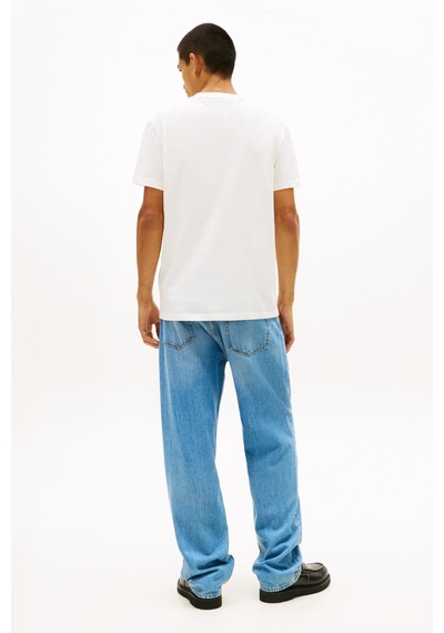 Tommy Hilfiger Tjm Erkek Regular İmza Şeridi T Ext Beyaz T-shirt-13661 Beyaz