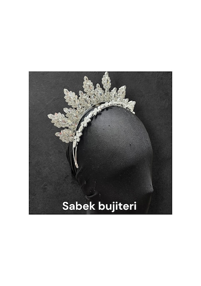 Crystal Bloom- Gelin Tacı Nişan Tacı Kına Tacı Kristal Taç Işıltılı Taç Zarif Taç After Party Taç Beyaz - 788252626 Beyaz