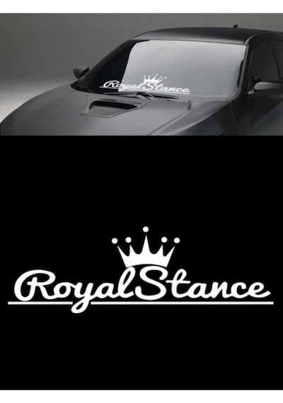 Royal Stance Oto Özel Yeni Sticker Özel Yeni Sticker Beyaz 55 18 Cm