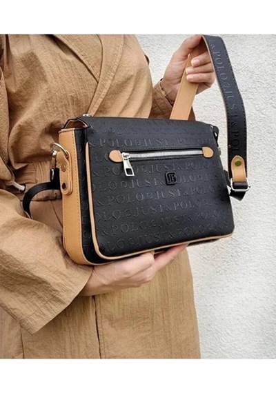 Just Polo Kadın Ayarlanabilir Askılı Lüks Ve Şık El & Omuz Çantası Shoulder Bag Siyah Taba Siyah