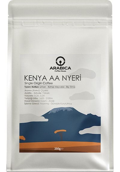 Arabica Coffee House Kenya Aa Natural Kahve Öğütülmüş Kahve Taze Kavrulmuş Çekirdek V60 250 G