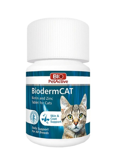 Biopetactive Biodermcat Kediler Için Biotin Ve Çinko Tableti 30 Gr 100 Tablet