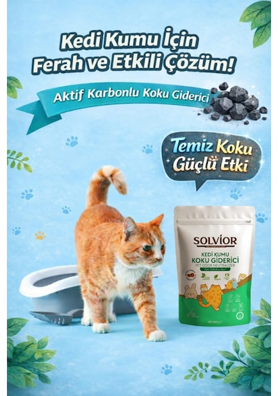 Solvior Kedi Kumu Koku Giderici Aktif Karbon 500 Gr