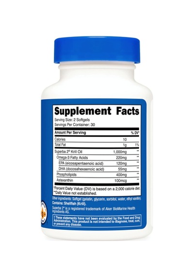 Nutricost Krill Oil 1000mg, 60 Softgels - Omega-3 Epa-dha Kri...