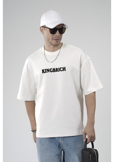 King-Brich Oversize Kalıp Kingbrich Baskılı Tişört Ekru King-Brich Oversize Kalıp Kingbrich Baskılı Tişört Ekru