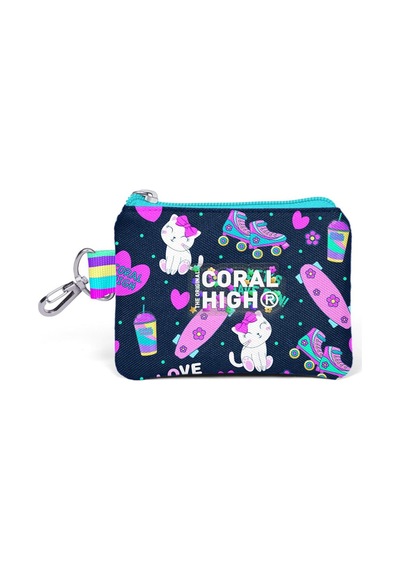 Coral High Kids Lacivert Pembe Kedili Paten Desenli Bozuk Para Çantası 21917