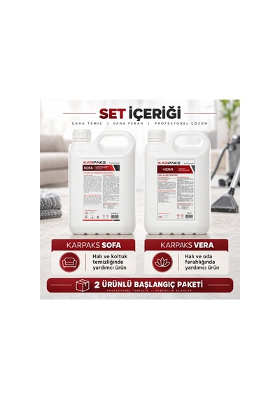 Profesyonel Halı Yıkama Başlangıç Seti Sofa 5 Kg + Vera 5 L Halı Koltuk Yıkama Deterjanı Ve Halı Oda Parfümü Diğer
