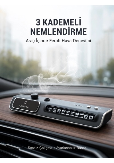 Araç Ön Cam Nemlendirici Telefon Numarası Gösterme Aparatı Led Işıklı Yeni Nesil