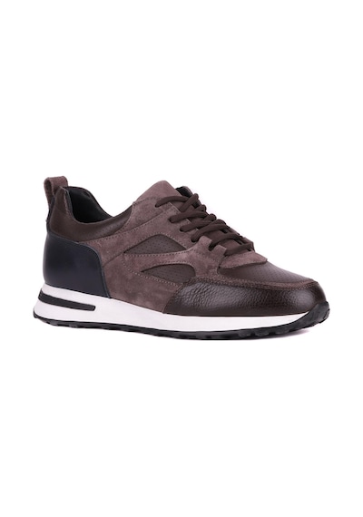 Shoetyle - Kahverengi Hakiki Deri Bağcıklı Erkek Sneaker 115-k511-1328 Kahve Rengi