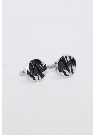 Erkek Oval Gümüş Rengi Kol Düğmesi-46685