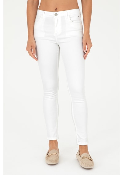 U.S. Polo Assn. Kadın Beyaz Toothpick Fit Kanvas Pantolon 50281692-VR013