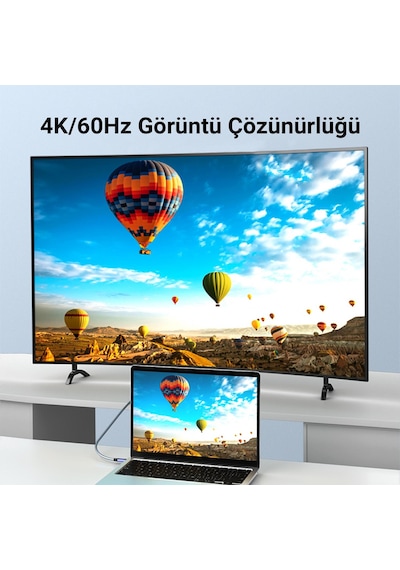 VegGieg V-H921 USB 3.1 Type-C PD 100W 5A 10 Gbps 4K 6 Hz Çok Fonksiyonlu Kablo 2 M