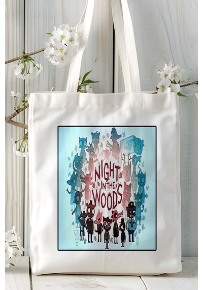 Art Hediye Night İn The Woods Oyun Baskılı Omuz Çanta Kişiye Özel Model 1 Çok Renkli