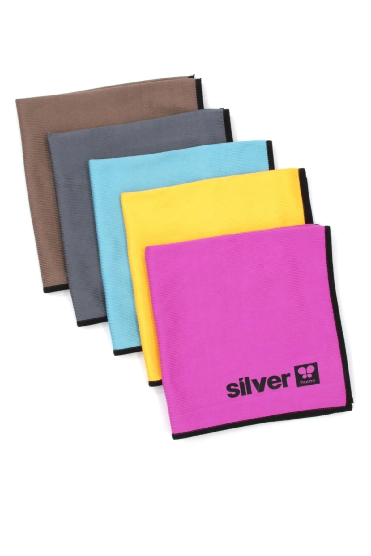 Premium Mikrofiber 5li Cam Bezi 40x40cm Pembe-mavi-turuncu-kahverengi-gri