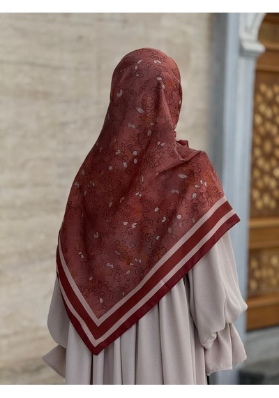 Qalortex Scarf Pamuklu Soft Minâ Desen Eşarp-taba