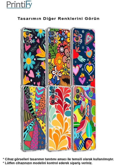 Samsung Galaxy Uyumlu A25 İle Retro Color 2 Kamera Korumalı Şeffaf Kılıf