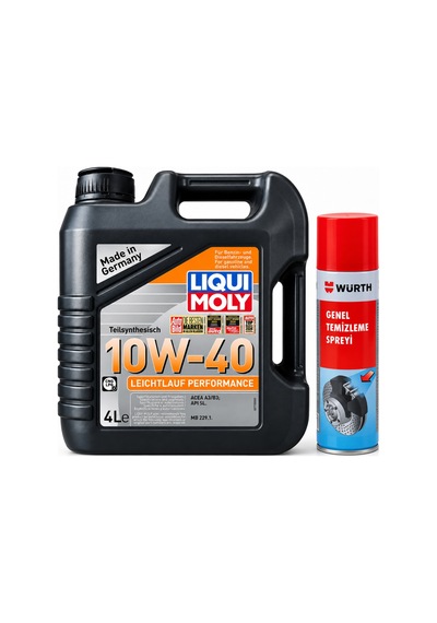Liqui Moly Leichtlauf Performance 10w-40 Motor Yağı 4 Litre + Würth Balata Spreyi 500 Ml