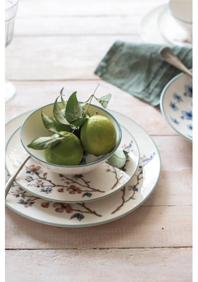 ChiChi Home Sakura 6 Kişilik 24 Parça Porselen Yemek Takımı Desenli