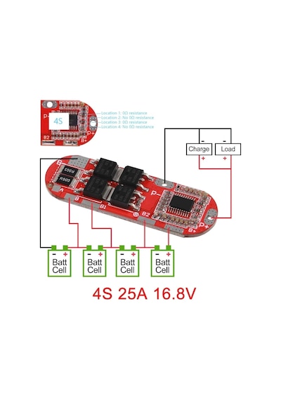 4s 25a Bms 18650 16.8v Lityum Pil Şarj Koruma Devresi
