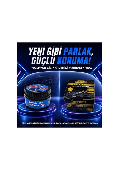 Çizik Giderici Cila Ve Seramik Wax Seti Carnauba Wax Süngerli Boya Parlatıcı & Süper Hidrofobik Koruma