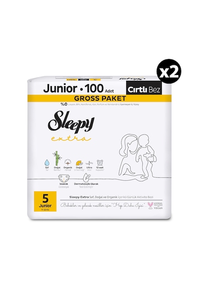 Sleepy Extra Günlük Aktivite Gross Paket Bebek Bezi 5 Numara Junior 200 Adet