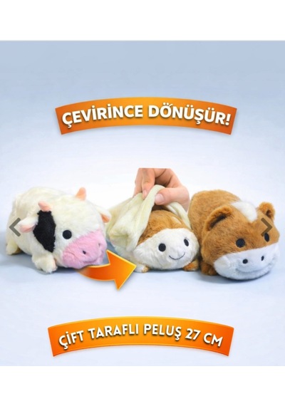 Sevimli 27 Cm Çift Taraflı Peluş Hayvanlar Oyun Arkadaşı Çevirince Dönüşür Yeşil