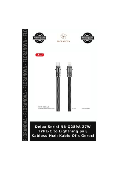 Delux Serisi Nb-q289a 27w Type-c To Lightning Şarj Kablosu Hızlı Kablo Ofis Gereci
