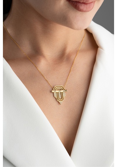 Çekirdekjewelry 925 Ayar Gümüş Altın Kaplama Serenay Kolye Sarı