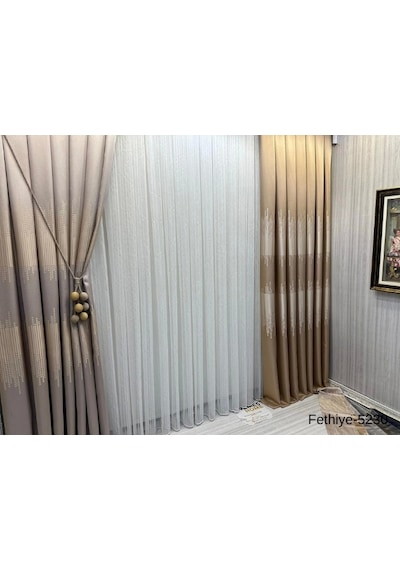 Nivemeshome Fethiye 614178 Taş V-5230 1/3 Sık Pileli Fon Perde Apm Taş