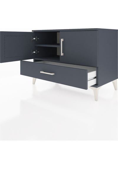 Hyperion Şifonyer 2 Raflı Tek Çekmeceli 2 Kapaklı 88x44x64 An... Antrasit Hyperion Şifonyer 2 Raflı Tek Çekmeceli 2 Kapaklı 88x44x64 An... Antrasit