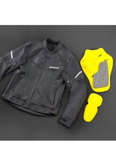 Scoyco Jk118 Motosiklet Montu Yazlık Fileli Dayanıklı Kanvas Kumaş Motorcu Mont Siyah