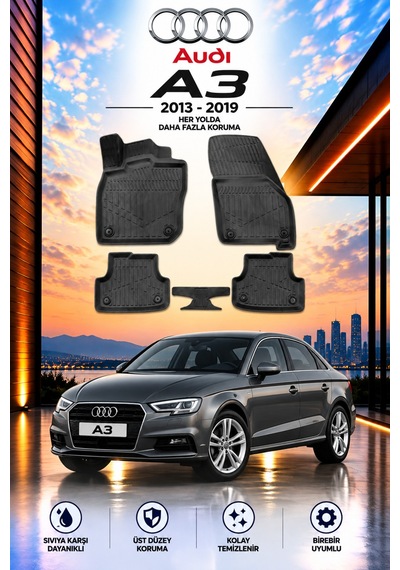 Audi A3 2013-2019 Aracınıza Özel Üretim Havuzlu Paspas Takımı A+ -mod-