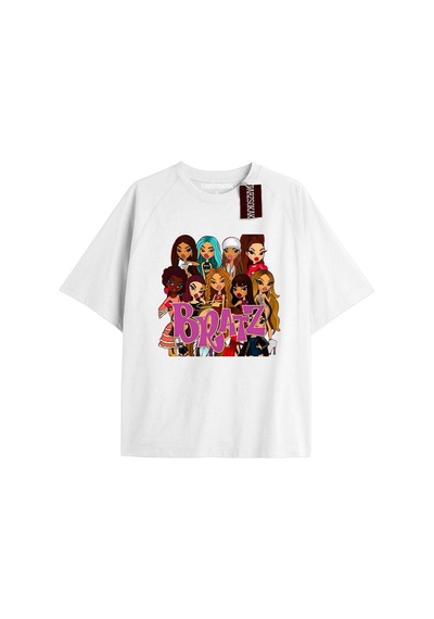 Tarzsokak Y2k Bratz Oversize Kod Bratz23 Beyaz