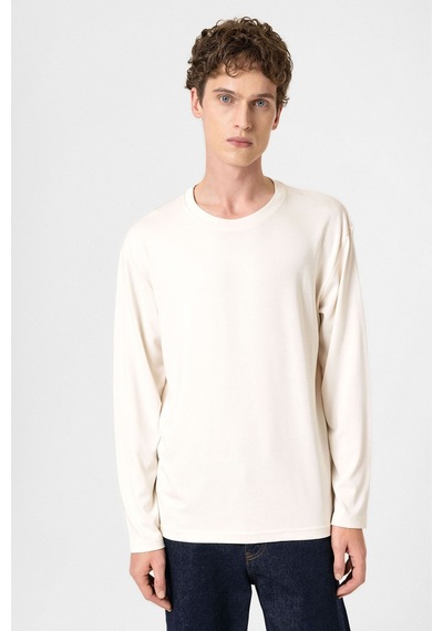 Antioch Relaxed Fit Basic Erkek T-shirt Ekru